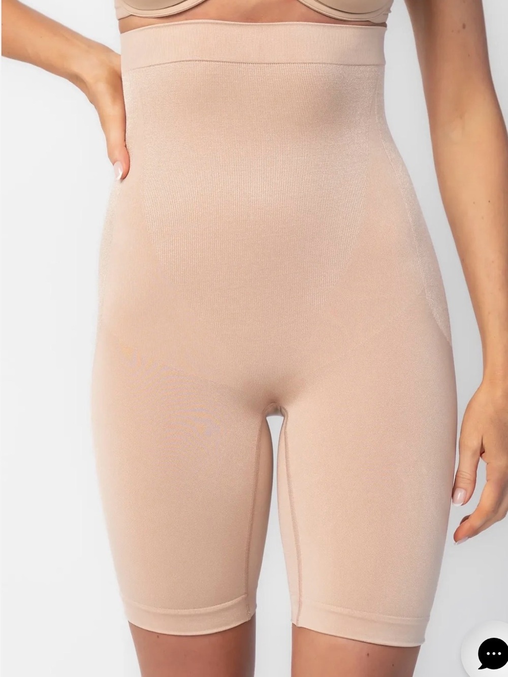Baltic Born High-Waist Mid Thigh Shaping Shorts in Nude